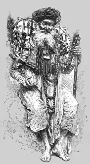 Head Dress Collection: Aged Hindoo votary at Hurdwar, 1875. Creator: Unknown