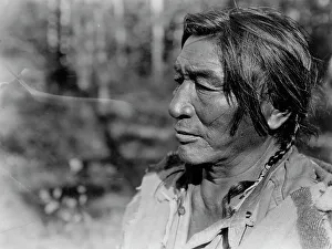 Great Plains Prints: Agichida, Assiniboin, c1927. Creator: Edward Sheriff Curtis