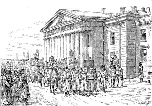 Petersburg Prints: The Agitation in Russia: arrest of students at the Mining Academy