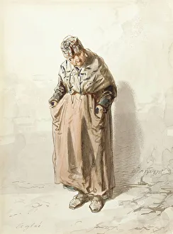 Chevallier Sulpice Guillaume Prints: Aglaé, between c1859 and c1860. Creator: Paul Gavarni