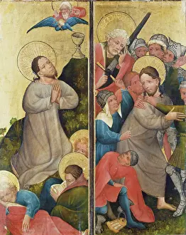 Devotion Prints: Agony in the Garden and Arrest of Christ, c1420. Creator: Master of the Middle Rhine