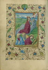 Les Lapins Prints: The Agony in the Garden; Book of Hours, about 1460. Creator: Unknown