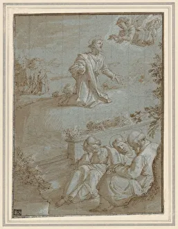 On Blue Paper Prints: The Agony in the Garden, c. 1591. Creator: Santi di Tito (Italian, 1536-1602)