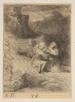 Gethsemane Gallery: The Agony in the Garden, ca. 1652. Creator: Rembrandt Harmensz van Rijn