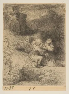 Rembrant Van Rijn Prints: The Agony in the Garden, ca. 1652. Creator: Rembrandt Harmensz van Rijn