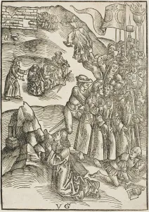 Woodcut On Paper Prints: The Agony in the Garden and Christs Arrest