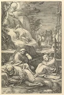 Agony In The Garden Gallery: The Agony in the Garden, from The Passion of Christ, 1597. Creator: Hendrik Goltzius