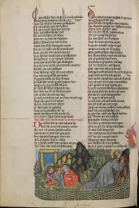 Mount Olivet Prints: The Agony in the Garden; Weltchronik, about 1400-1410. Creator: Unknown