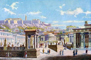 Wonders Of The Past Collection: The agora below the Acropolis, Athens, Greece, 1933-1934