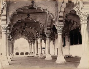 South Asian Prints: Agra, India: the Diwan-i-Am (Hall of Public Audience), c1900. Creator: Unknown