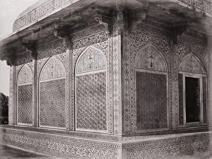Agra, Marble Screen round Mausolem of Etmad Dowlat, Late 1860s. Creator: Samuel Bourne