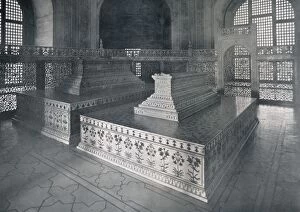 Crypt Gallery: Agra, Tombs of Mumtaz-I-Mahal & Shahjehan in the Taj, c1920. Creator: Unknown