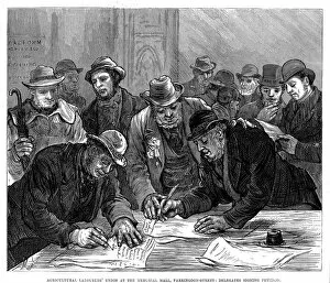 Trade Union Gallery: Agricultural Labourers Union meeting in Farringdon Street, London, 1877