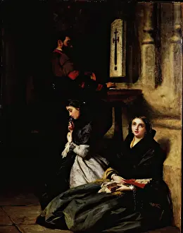 Phillip Prints: Agua-Bendita-A Church Scene, 1861. Creator: John Phillip