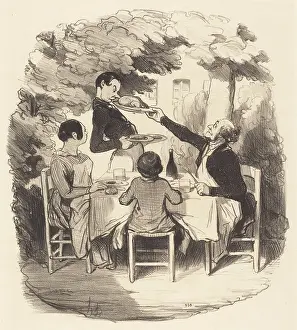 Meat Prints: Ah! il est frais... 1846. Creator: Honore Daumier