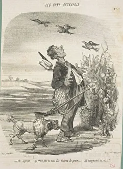Bourgeoisie Prints: Ah!... Je crois que ce sont des oiseaux de proie... 19th century. Creator: Honore Daumier