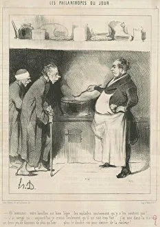 Soup Prints: Ah! Monsieur...votre bouillon est... 19th century. Creator: Honore Daumier