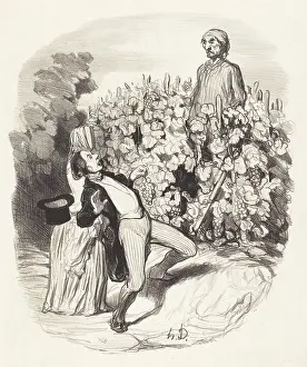 Surprise Prints: Ah! Saperlotte, je crois que nous sommes pinces!, 1845. Creator: Honore Daumier