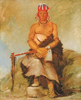 Plains Indian Gallery: A'h-sha-la-cóots-ah, Mole in the Forehead, Chief of the Republican Pawnee, 1832