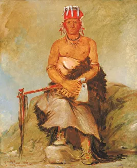 Plains Indian Gallery: A'h-sha-la-cóots-ah, Mole in the Forehead, Chief of the Republican Pawnee, 1832
