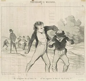 Playground Prints: Ah! Tu rapportes tout au maître, toi... 19th century. Creator: Honore Daumier