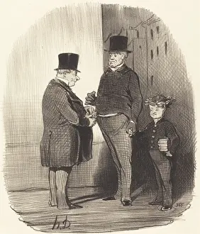 Latin Prints: Ah! vous etes fort en vers latins, jeune homme... 1847. Creator: Honore Daumier
