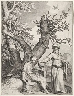 Ahijah and Jeroboam, 1604. Creator: Jan Saenredam (Dutch, 1565-1607); Jan Saenredam (Dutch