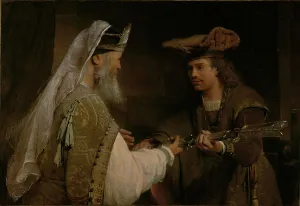 Judaic Prints: Ahimelech Giving the Sword of Goliath to David, about 1680s. Creator: Aert de Gelder