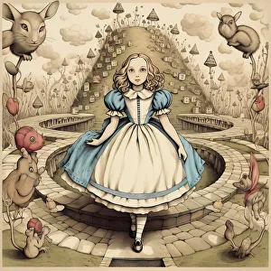 AI IMAGE - Alice, from Alice in Wonderland, 2023. Creator: Heritage Images. AI IMAGE - Alice, from Alice in Wonderland, 2023. Creator: Heritage Images