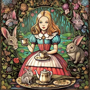 Les Lapins Prints: AI IMAGE - Alice, from Alice in Wonderland