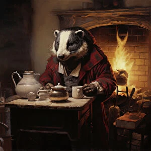Home Collection: AI IMAGE - Badger, from 'The Wind in the Willows', 2023. Creator: Heritage Images