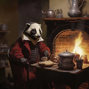 Home Collection: AI IMAGE - Badger, from 'The Wind in the Willows', 2023. Creator: Heritage Images