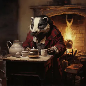 Fireplace Prints: AI IMAGE - Badger, from The Wind in the Willows
