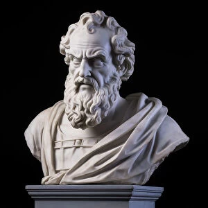 Classical Collection: AI IMAGE - Bust of Archimedes, 3rd century BC, (2023). Creator: Heritage Images