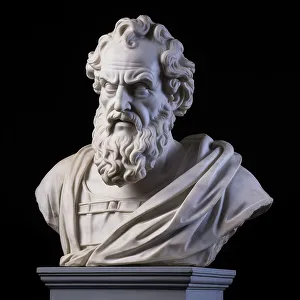 Engineer Prints: AI IMAGE - Bust of Archimedes, 3rd century BC, (2023). Creator: Heritage Images