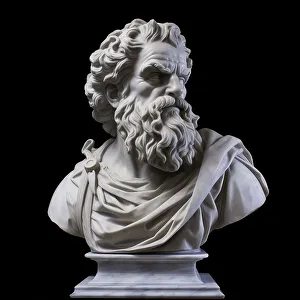 Engineer Prints: AI IMAGE - Bust of Archimedes, 3rd century BC, (2023). Creator: Heritage Images