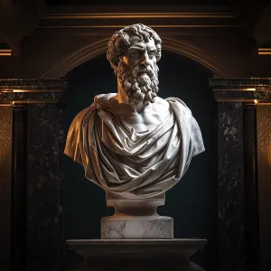 Maths Prints: AI Image - Bust of Plato, 2023. Creator: Heritage Images