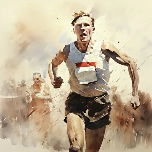 AI IMAGE - Illustration of Roger Bannister, 1950s, (2023). Creator: Heritage Images