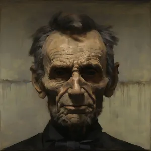 A Lincoln Prints: AI IMAGE - Portrait of Abraham Lincoln, c1865, (2023). Creator: Heritage Images