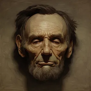 A Lincoln Prints: AI IMAGE - Portrait of Abraham Lincoln, c1865, (2023). Creator: Heritage Images