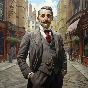 Sleuth Prints: AI IMAGE - Portrait of Agatha Christie's Hercule Poirot