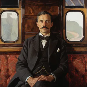 Passenger Prints: AI IMAGE - Portrait of Agatha Christie's Hercule Poirot