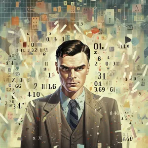 Machine Prints: AI IMAGE - Portrait of Alan Turing, 1940s, (2023). Creator: Heritage Images