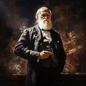 Naturalist Prints: AI IMAGE - Portrait of Charles Darwin, 1870s, (2023). Creator: Heritage Images