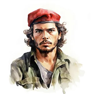 Commissary Prints: AI IMAGE - Portrait of Che Guevara, 1960s, (2023). Creators: Heritage Images, Che Guevara