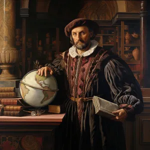 Colonisation Prints: AI IMAGE - Portrait of Christopher Columbus, 1490s, (2023). Creator: Heritage Images