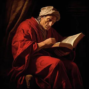Aligheri Dante Prints: AI IMAGE - Portrait of Dante Alighieri
