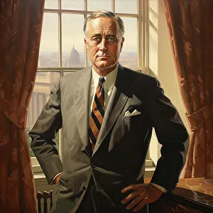 AI IMAGE - Portrait of Franklin D Rosevelt, 1940s, (2023). Creator: Heritage Images