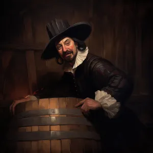 Conspirator Prints: AI IMAGE - Portrait of Guy Fawkes in the cellar of the Palace of Westminster