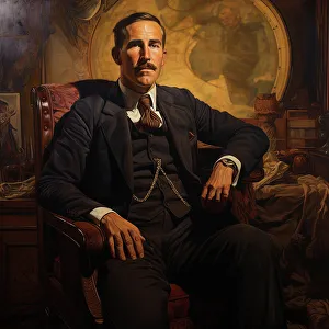 Archaeologist Prints: AI IMAGE - Portrait of Howard Carter, 1930s, (2023). Creator: Heritage Images